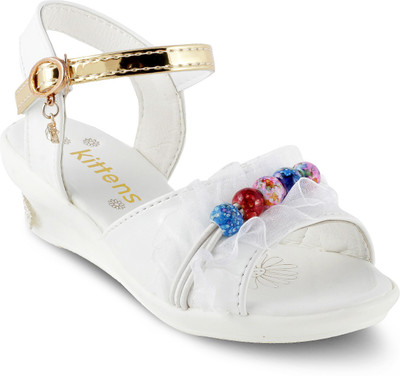 

KITTENS Girls Velcro Strappy Sandals(White