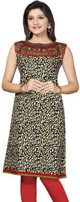 

Meher Impex Casual Printed Women's Kurti(Black, Beige), Beige;black