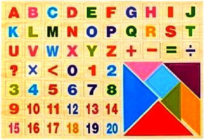 

SHRIBOSSJI Magnetic Alphabet Tray With Tangram Educational Toy (Alphabets, Numbers, Signs & Shapes)(Multicolor)
