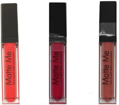

Makeup Fever Matte Me Ultra Smooth Liquid Lipstick Pack of 3(Hot Red)