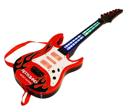 

Skywalk Guitar Toy, Battery Operated with Music and Lights(Red)(Red)