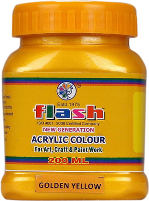 

Flash Acrylic Metallic Colour -Golden Yellow 200ML(Set of 1, Golden Yellow)