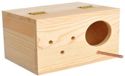 

Sage Square Giant 18 Inches Natural Wood Mountable Bird Nest cum Breeding Box with Perch for Cockatiel, Parrot, Conure, Cockatoo, Amazon, Macaw, African Grey Bird Bird House