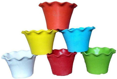 

CLOUDBURST STAR Multicolor LIVE & ARTIFICAL FLOWER PLANT POT made by(PP soft plastic)set of 3piec. Available color:Multicolor, size:dia.8cm,Hgt.7cm Plant Container Set(Plastic)