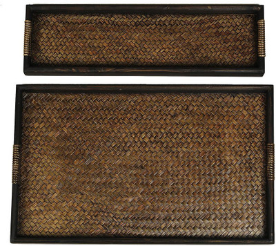 Shrih Thai Wooden Tray - Set Of 2 Tray(2 Tray)