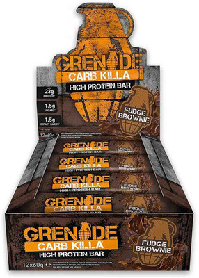

Grenade Carb Killa High Protein Bar, Fudge Brownie - 720g (12 x 60g) Protein Bars(720 g, Fudge Brownie)