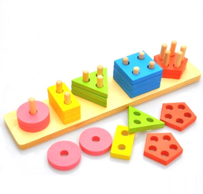 

TALKING GANESHA 21 Pieces Wooden Geometric Shape Sorter Puzzle - Multicolor(16 Pieces)