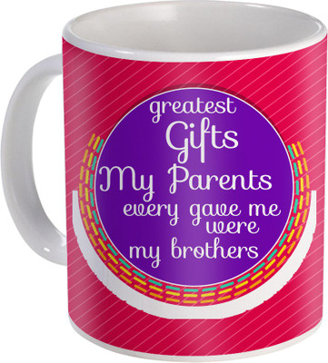 

SKY TRENDS Rakshabandhan Gift For Brother Coffee ST-25 Ceramic Mug(350 ml), Multicolor