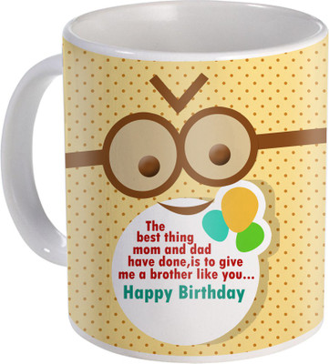 

SKY TRENDS Rakshabandhan Gift For Brother Coffee ST-13 Ceramic Mug(350 ml), Multicolor