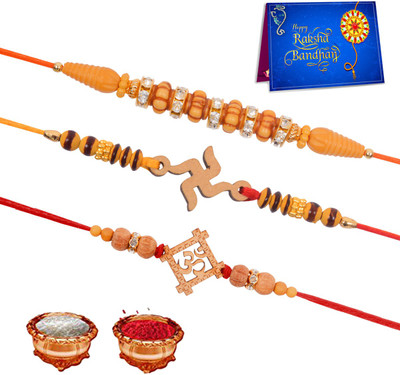 Plakasha creations Religious AM-AO-AP Assorted Greeting Card  Set(1 Rakhi Set)