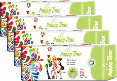 

Happy Time Panty Liner (25 pcs) X 4 Pkts Pantyliner(Pack of 100)