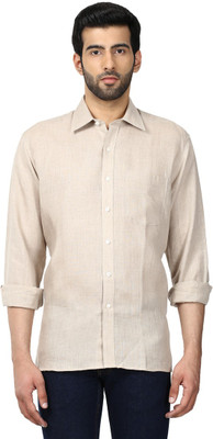 

ColorPlus Men's Solid Casual Beige Shirt