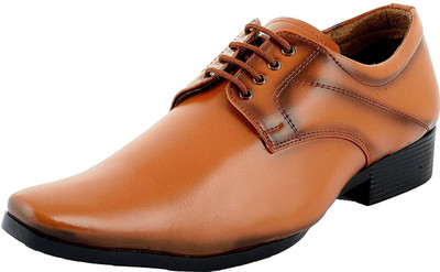 

Aveero Synthetic Derby Office Lace Up Leather Wedding Formal For Men Lace Up For Men(Tan