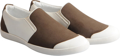 

FAUSTO Stylish Slip On Sneakers For Men(Brown, Brown white