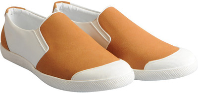

FAUSTO Stylish Slip On Sneakers For Men(Tan, Tan white