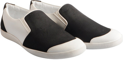 

FAUSTO Stylish Slip On Sneakers For Men(Black, Black white