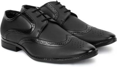 

BUWCH BUWCH Men formal Brogue black shoe For Men Derby For Men(Black
