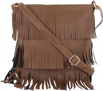 

Divu Collections Women Casual Brown PU Sling Bag
