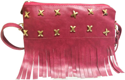 

VeePlay Girls Casual, Evening/Party Maroon, Pink PU Sling Bag