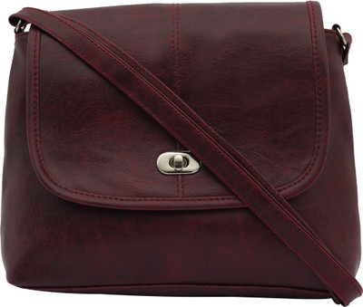 

capreo Women Casual Maroon PU Sling Bag