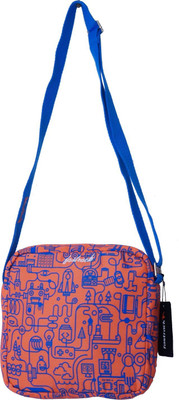 

Fastrack Women Casual Orange, Blue Canvas Sling Bag, Blue;orange