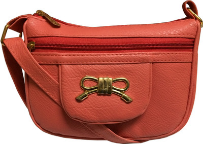 

VeePlay Girls Casual Orange Leatherette Sling Bag