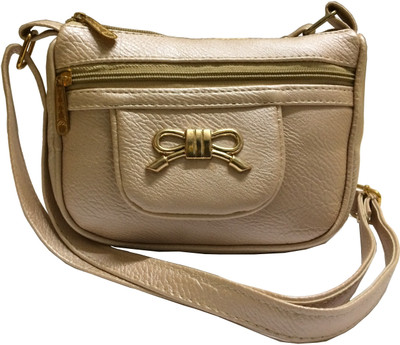 

VeePlay Girls Casual Gold, Pink Leatherette Sling Bag