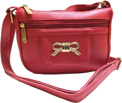 

VeePlay Girls Casual Red Leatherette Sling Bag