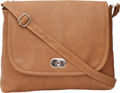 

capreo Women Casual Tan PU Sling Bag