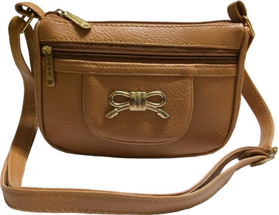 

VeePlay Girls Casual Brown Leatherette Sling Bag
