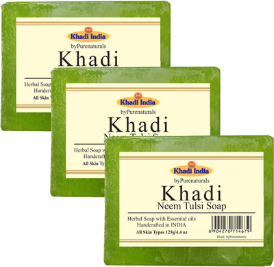 

Khadi byPurenaturals Neem Tulsi Soap -125g Pack of 3(125 g, Pack of 3)