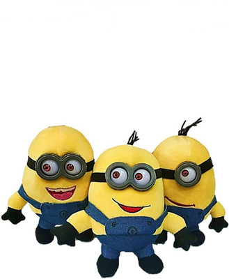 

soniya Enterprises 3 pic soft toy minion - 13 cm(Yellow)
