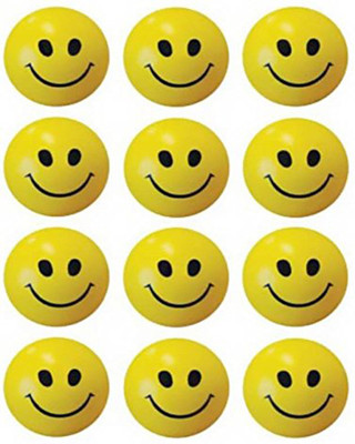 

Marchie's 12 Pcs Set of Smiley FACE Squeeze Ball - 3 inch(Multicolor)