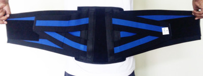

RCE Lumber Support (LSC-03) Belt -Double Pull Contoured Presssuried Lower back waist Support for Unisex Adjustable Compression Waist Support (L, Black and Blue)