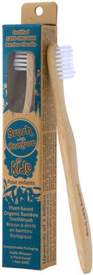 

Brushwithbamboo Plant-based bristles and 100% organic certified Bamboo handle - Kids Soft Toothbrush