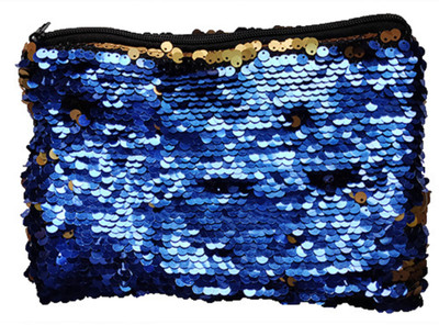 

CASEMANTRA Cosmetic Pouch(Gold, Blue), Blue&gold