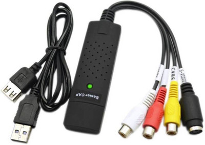 

Gadget Deals TV-out Cable 1 Pcs Original USB 2.0 Easycap Easier Cap 4 Channel DC60-008 Tv Dvd Vhs Video Adapter Capture Card Audio Av Capture Support Windows Xp/7/Vista 32 Win 10- Video And Audio Capturing Device directly from TV(Multicolor, For Computer)