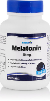 

HealthVit Melatonin 10mg Regulates For Sleep Cycle 60 Tablets (60 No)(100 g)