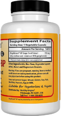 

HEALTHY ORIGINS Healthy Origins, MegaNatural-BP Grape Seed Extract(60 No)
