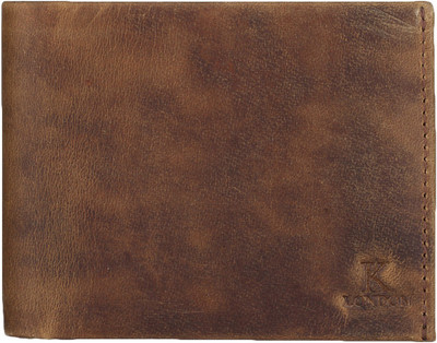 

K London Men Brown Genuine Leather Wallet(8 Card Slots)