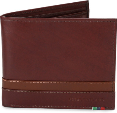 

Peter England Men Brown Genuine Leather Wallet(4 Card Slots)
