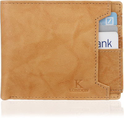 

K London Men Tan Genuine Leather Wallet(7 Card Slots)