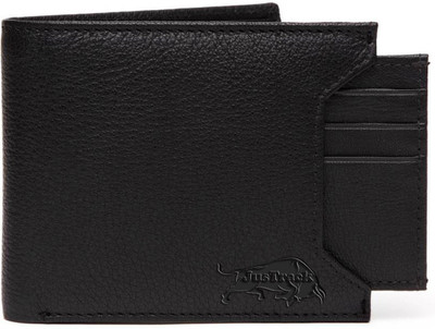 

JusTrack Men Black Genuine Leather Wallet(6 Card Slots)