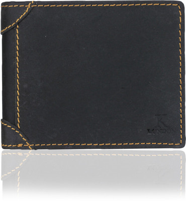 

K London Men Black Genuine Leather Wallet(8 Card Slots)
