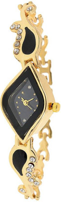 

ReniSales New Stylish Black Golden Diamond Studded Watch For Girl Watch - For Women