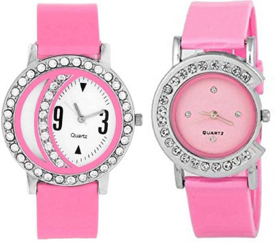 

Rage Enterprise New Stylish Pink Diamond 2 Combo Watch Watch - For Girls