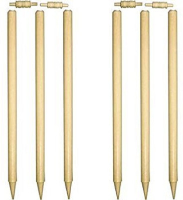 

QUINERGYS ® Hand-Crafted Set of 4 Stumps & Bails by Official Size(Brown)