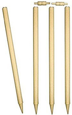 

QUINERGYS ™ Original & Branded Wickets Wooden Set Of 4 With 2 Bails International(Brown)