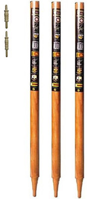 

QUINERGYS ® High Quality Super Strength Wooden Wickets Cricket Stumps with Bails- Natural Color Black & Fine Quality Wood(Brown)