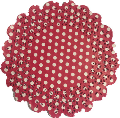 

Funcart 10pcs Red Polka Dot Round Doilies 8"